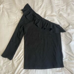 J.Crew One shoulder Ruffled long sleeve Blouse Womens small